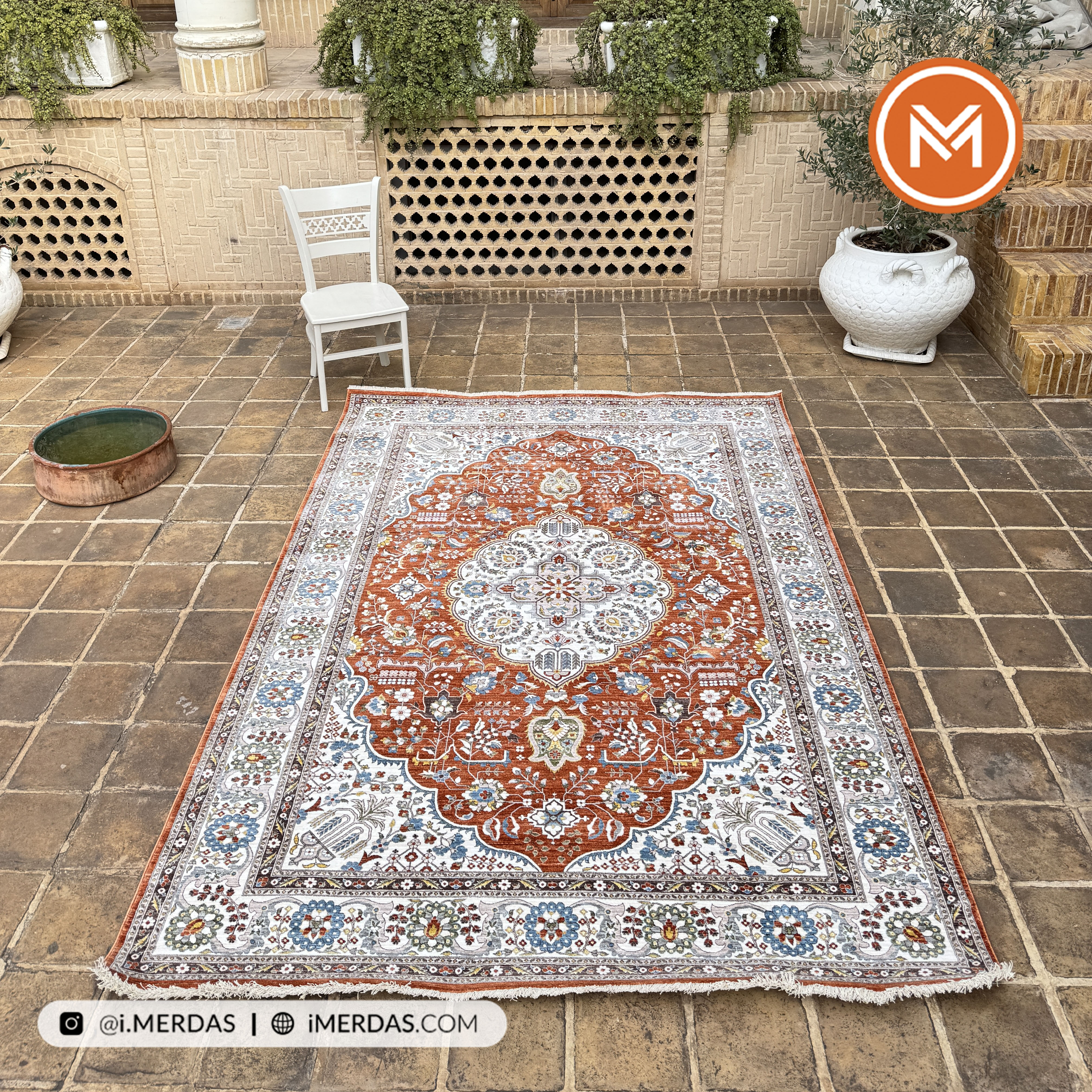 فرش وینتیج کد 76012 زمینه مسی